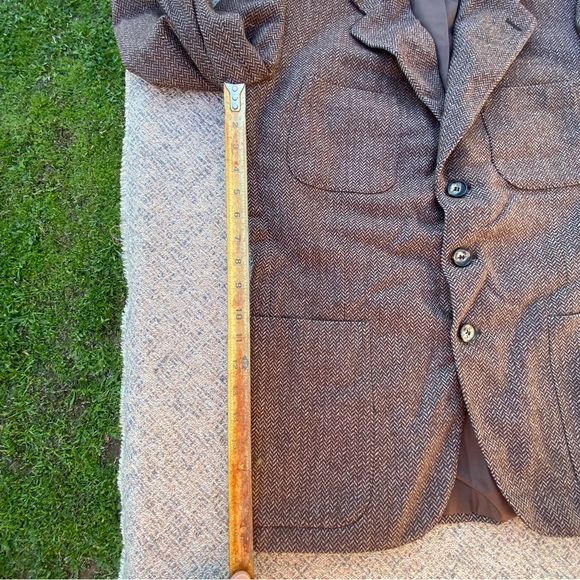 Vintage Blazer Lou Myles Wool Sport Coat three Button Herringbone Union Made - Picture 8 of 16